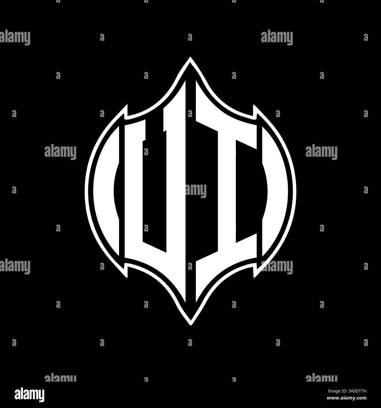 UI Unique modern flat abstract geometric initials vector letter logo design. UI monogram logo. Stock Vector