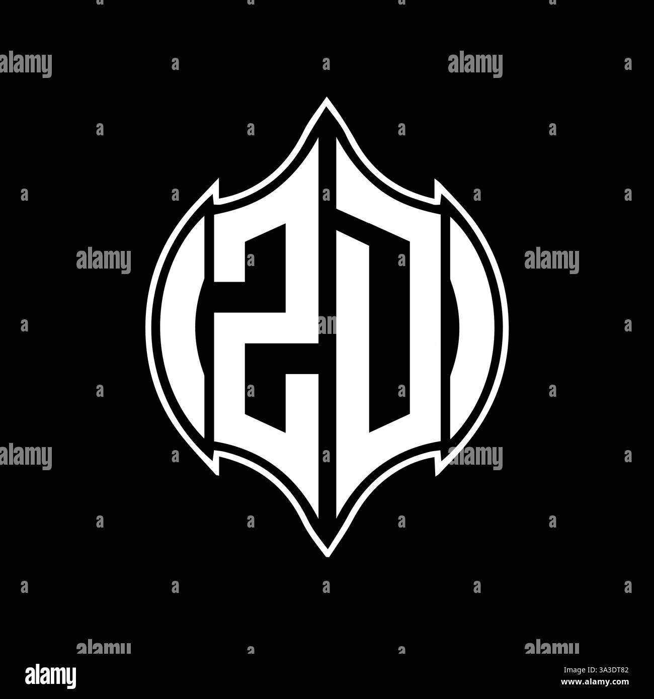 ZD Unique modern flat abstract geometric initials vector letter logo design. ZD monogram logo. Stock Vector