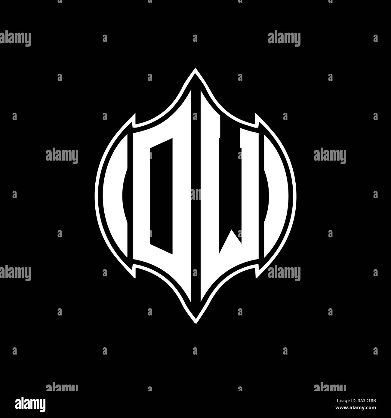 OW Unique modern flat abstract geometric initials vector letter logo design. OW monogram logo. Stock Vector