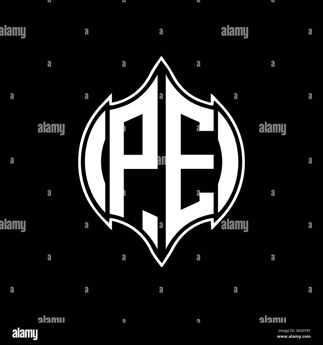 PE Unique modern flat abstract geometric initials vector letter logo design. PE monogram logo. Stock Vector
