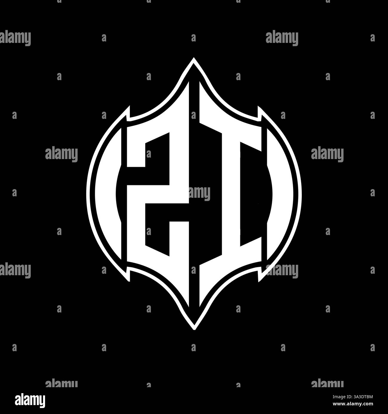 ZI Unique modern flat abstract geometric initials vector letter logo design. ZI monogram logo. Stock Vector