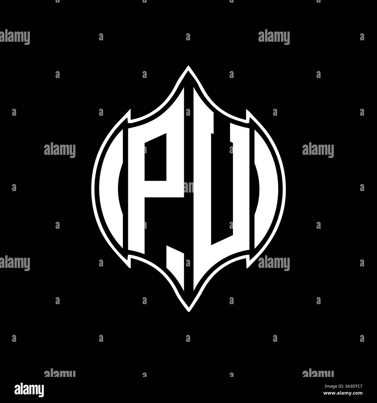 PU Unique modern flat abstract geometric initials vector letter logo design. PU monogram logo. Stock Vector