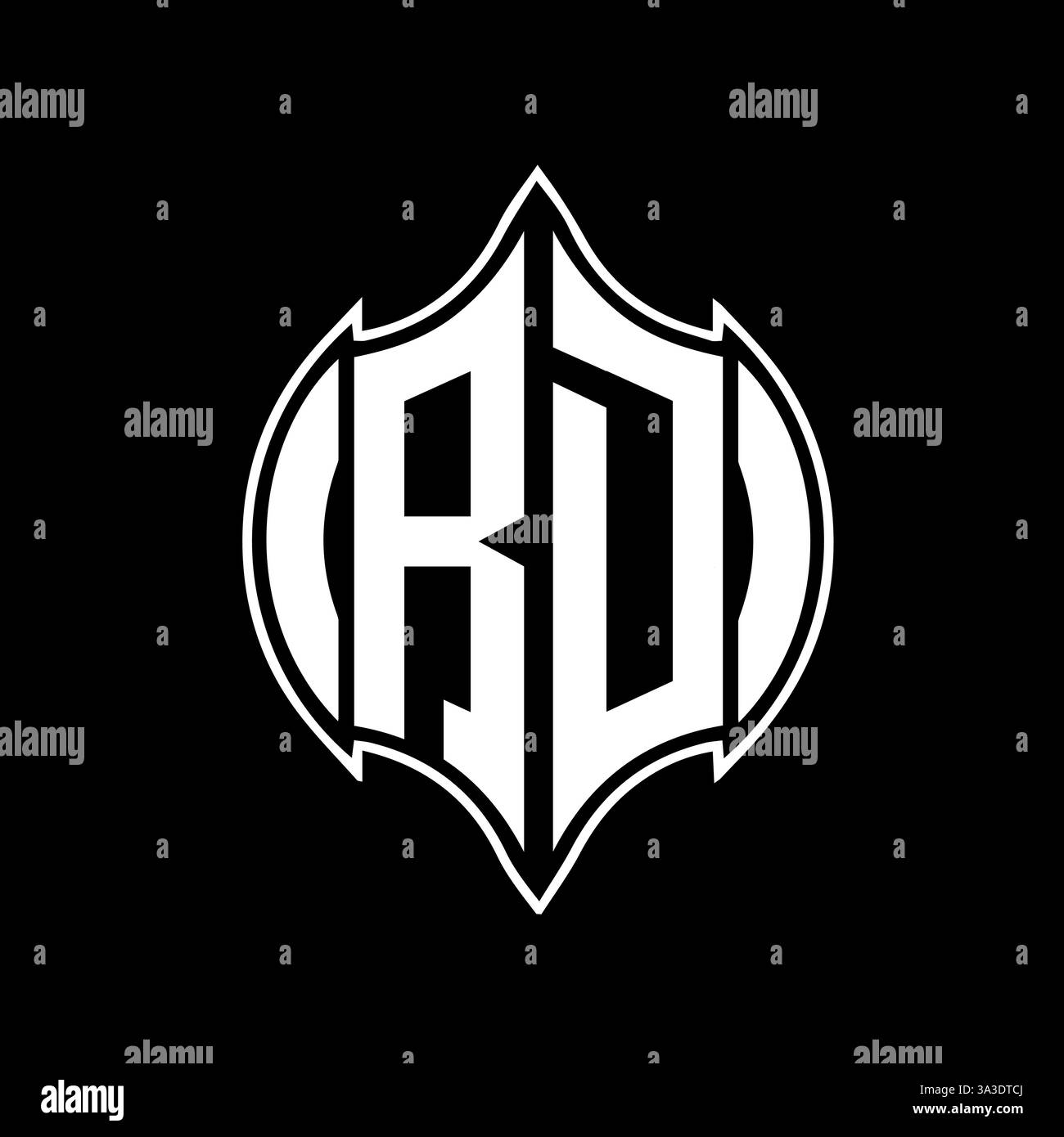RD Unique modern flat abstract geometric initials vector letter logo design. RD monogram logo. Stock Vector