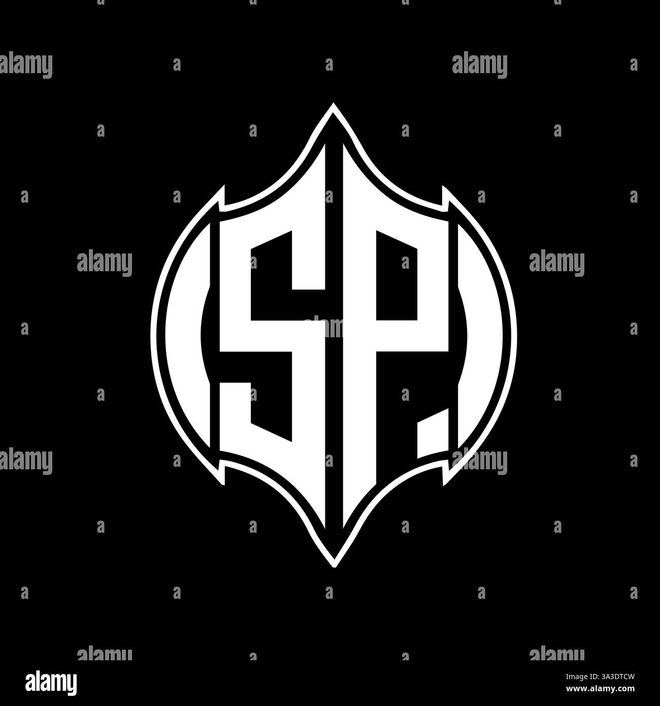 SP Unique modern flat abstract geometric initials vector letter logo design. SP monogram logo. Stock Vector