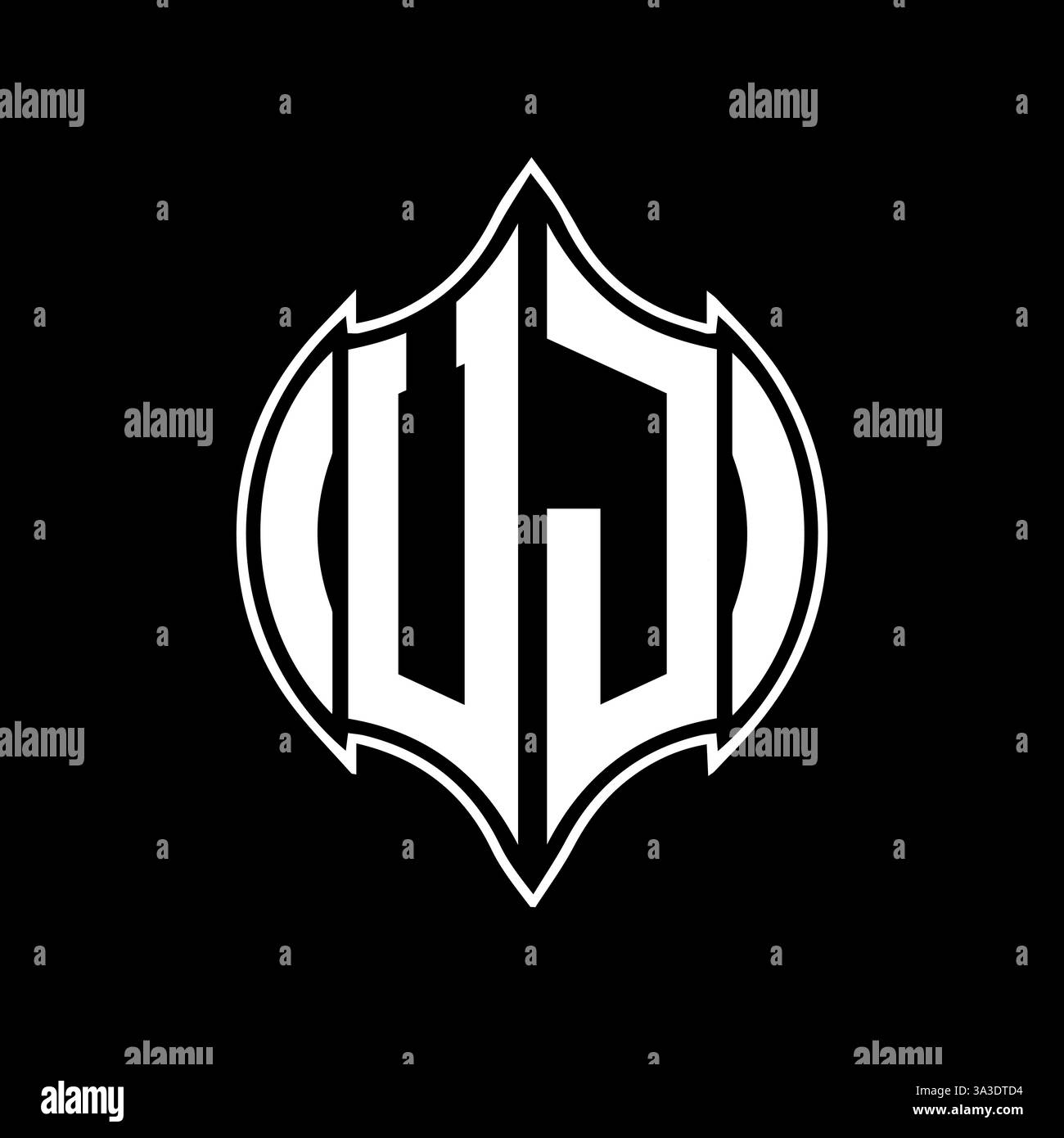 UJ Unique modern flat abstract geometric initials vector letter logo design. UJ monogram logo. Stock Vector