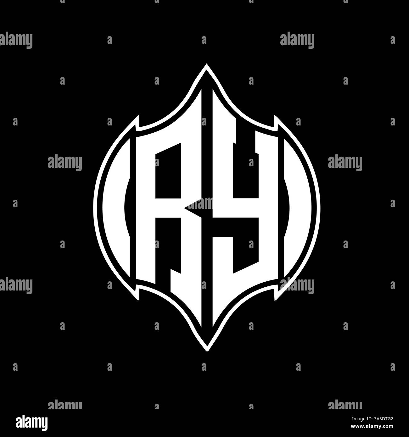 RY Unique modern flat abstract geometric initials vector letter logo design. RY monogram logo. Stock Vector