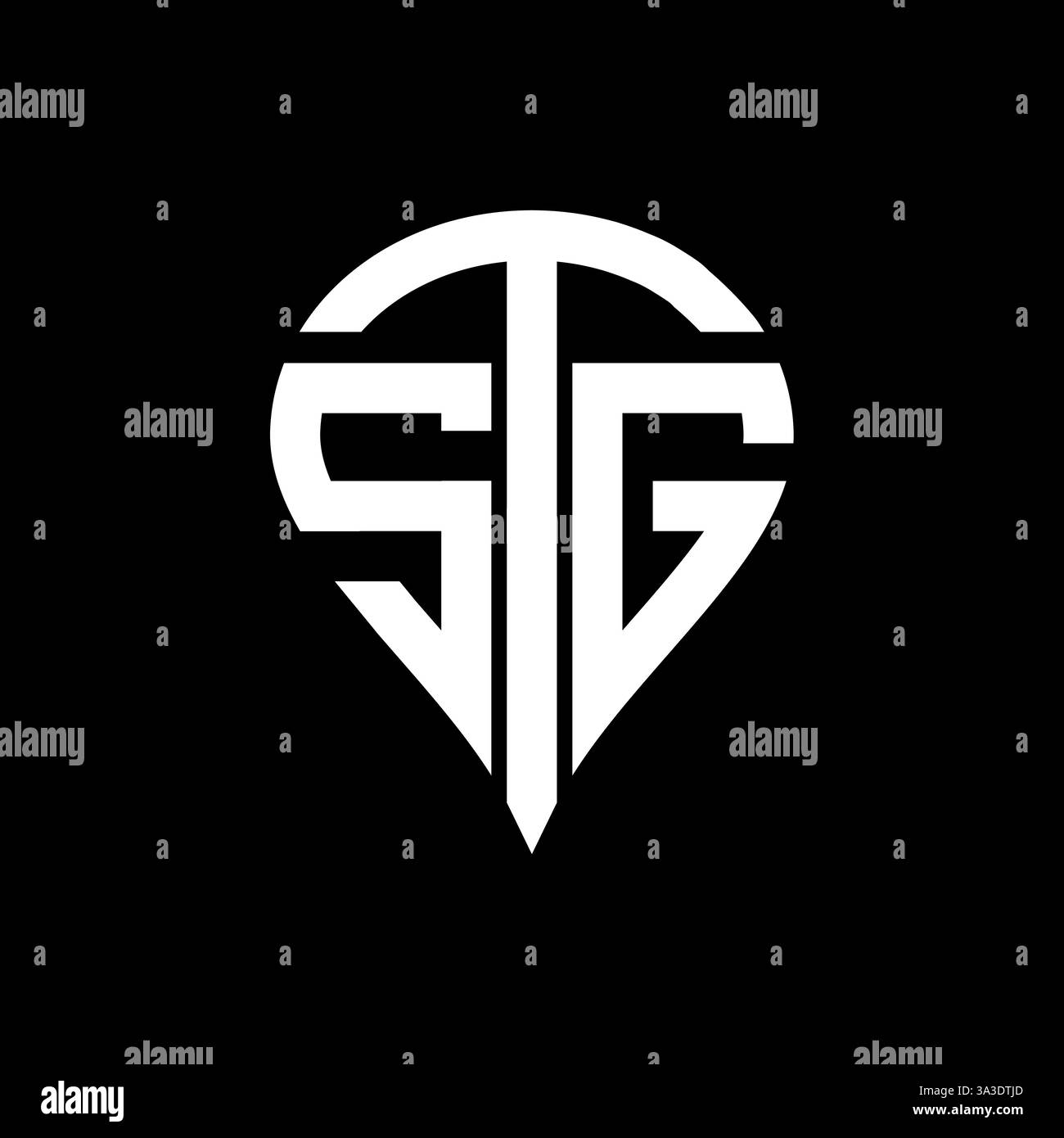 STG Unique modern flat abstract geometric initials vector letter logo design. STG monogram logo. Stock Vector