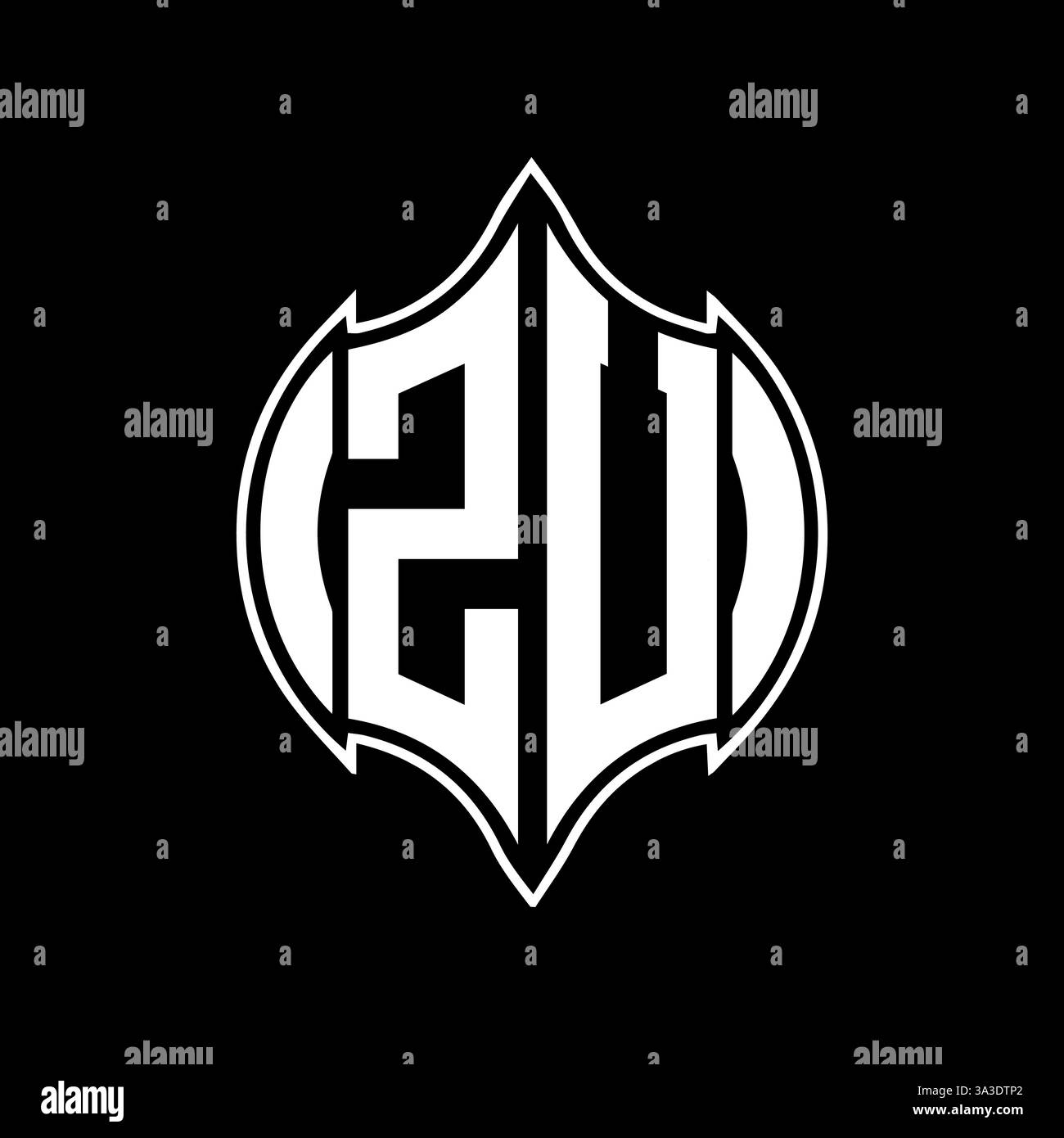 ZU Unique modern flat abstract geometric initials vector letter logo design. ZU monogram logo. Stock Vector