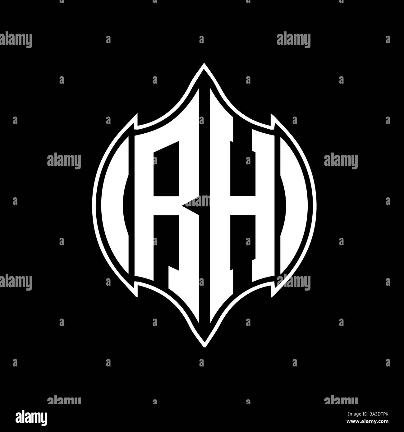 RH Unique modern flat abstract geometric initials vector letter logo design. RH monogram logo. Stock Vector