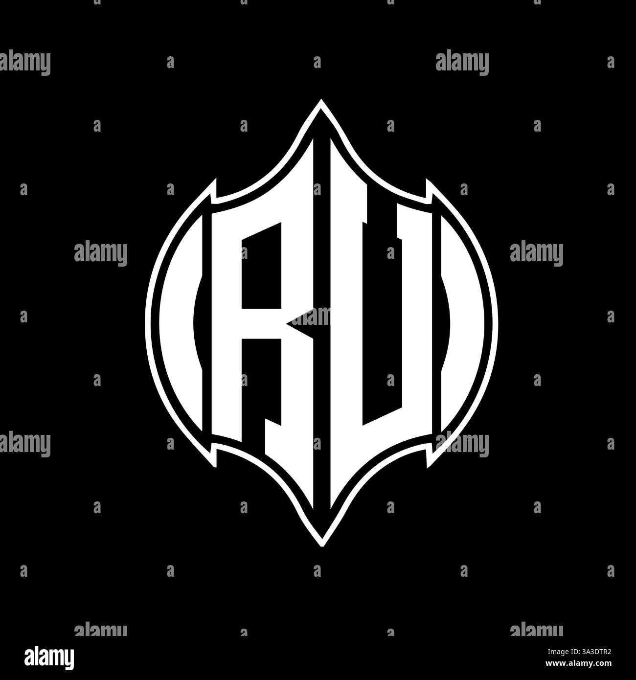 RU Unique modern flat abstract geometric initials vector letter logo design. RU monogram logo. Stock Vector