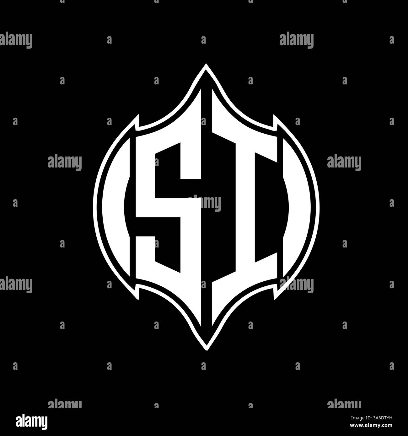 SI Unique modern flat abstract geometric initials vector letter logo design. SI monogram logo. Stock Vector