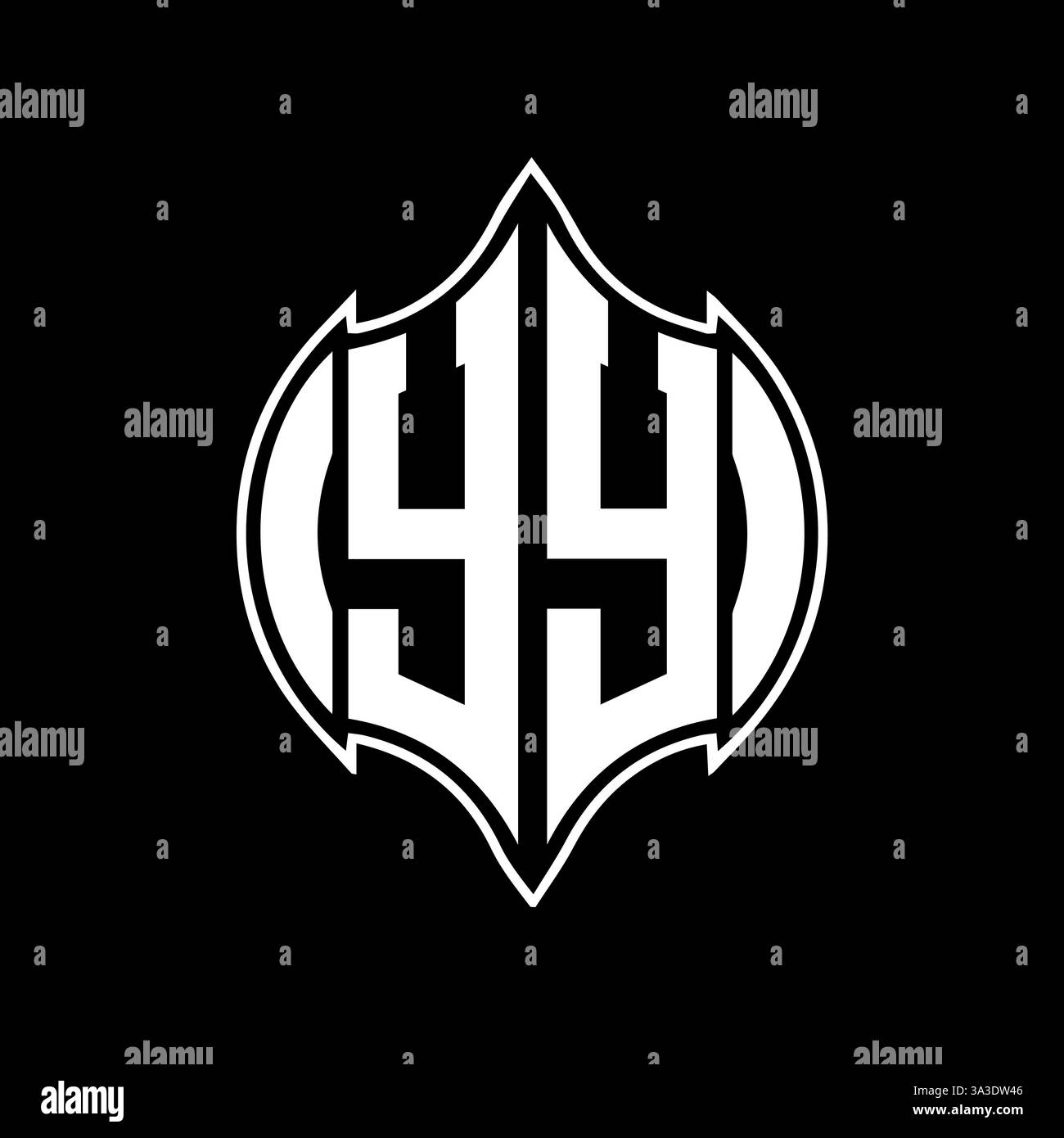 YY Unique modern flat abstract geometric initials vector letter logo design. Stock Vector