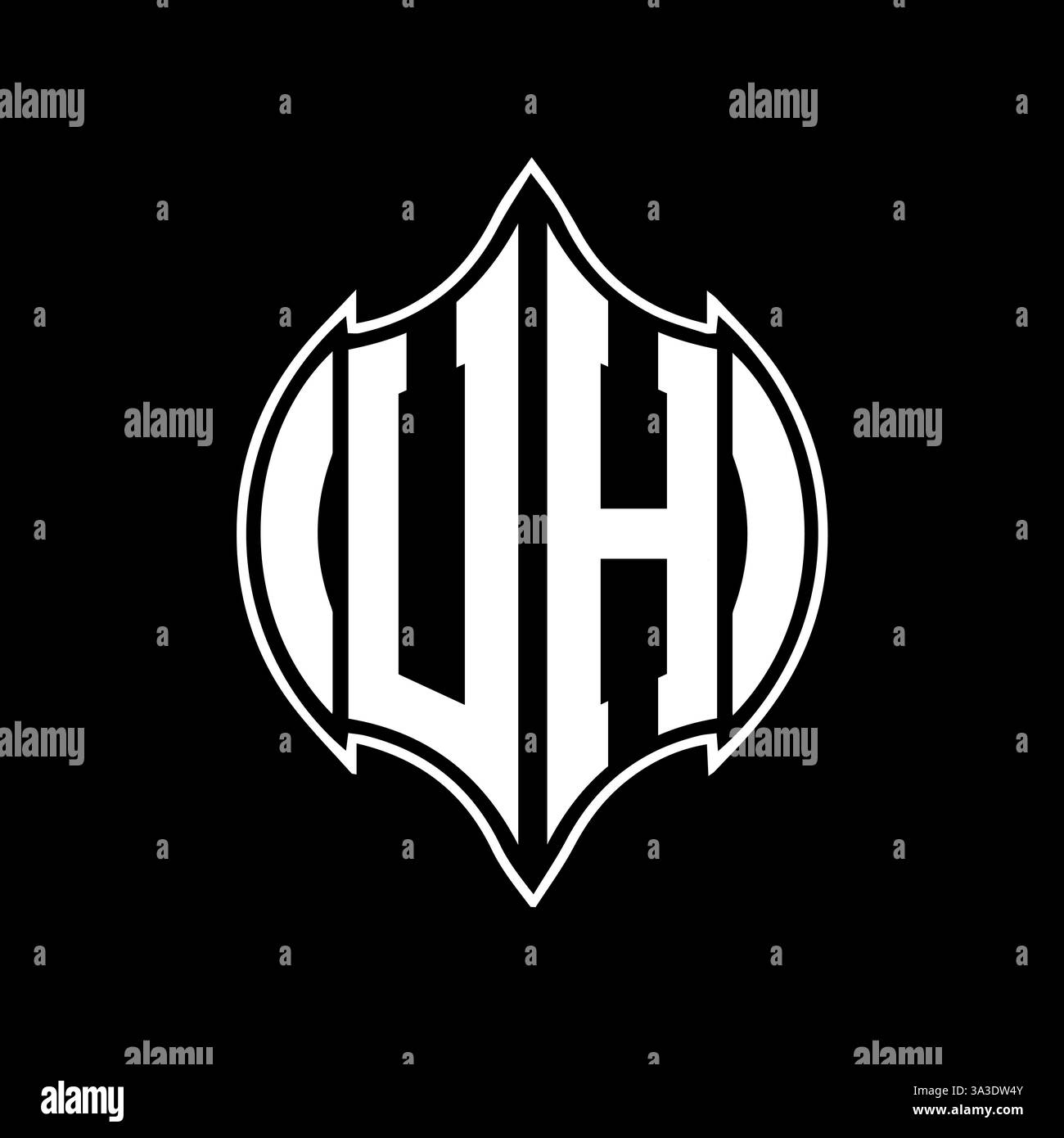 UH Unique modern flat abstract geometric initials vector letter logo design. Stock Vector