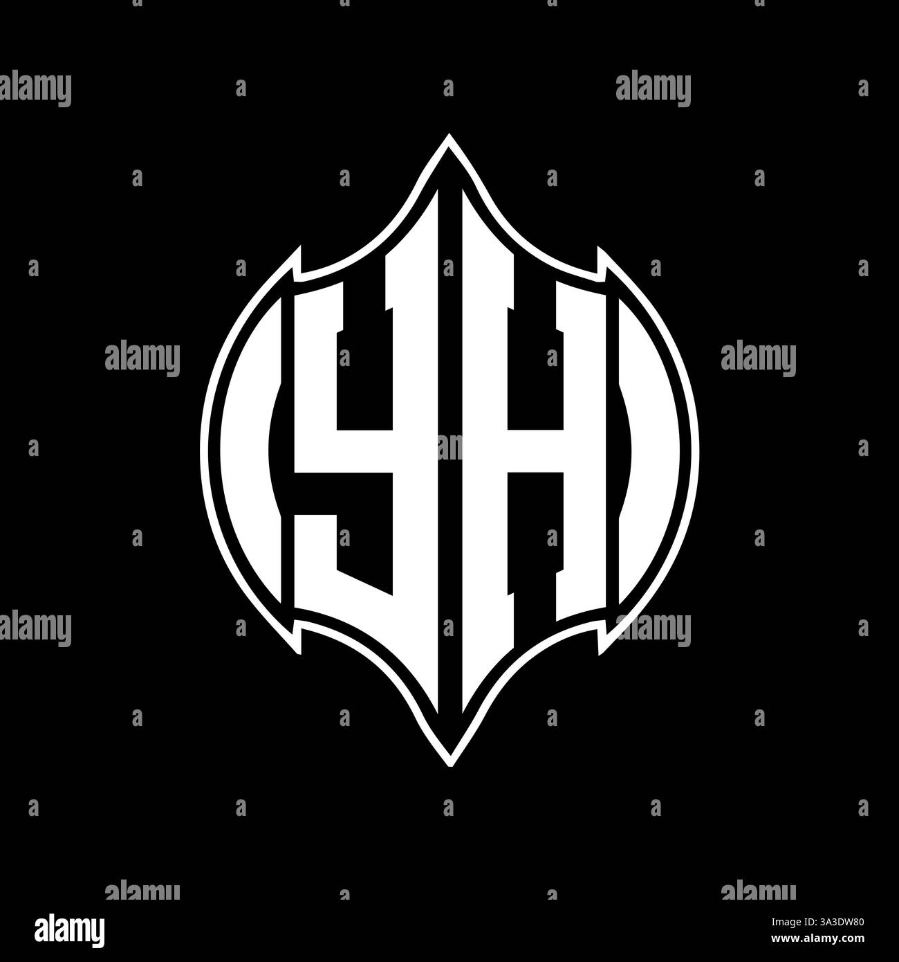 YH Unique modern flat abstract geometric initials vector letter logo design. Stock Vector