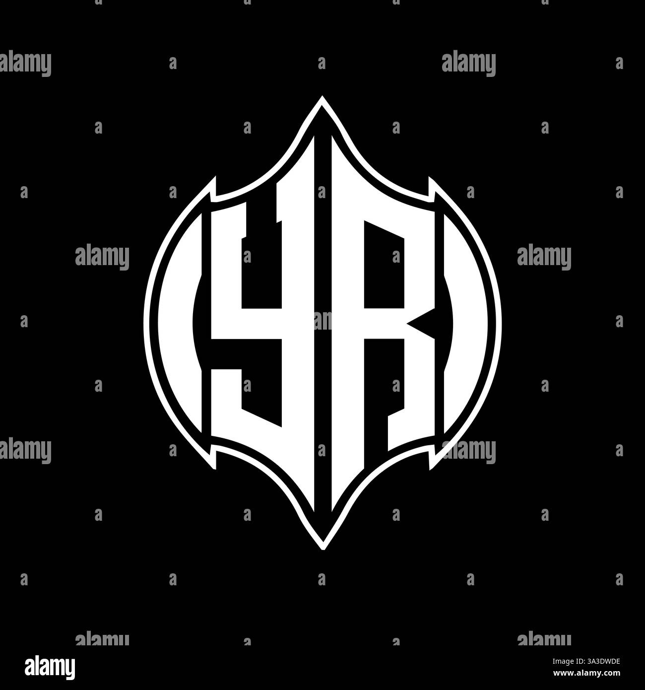 YR Unique modern flat abstract geometric initials vector letter logo design. Stock Vector