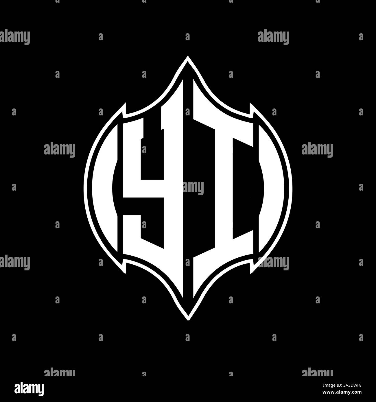 YI Unique modern flat abstract geometric initials vector letter logo design. Stock Vector