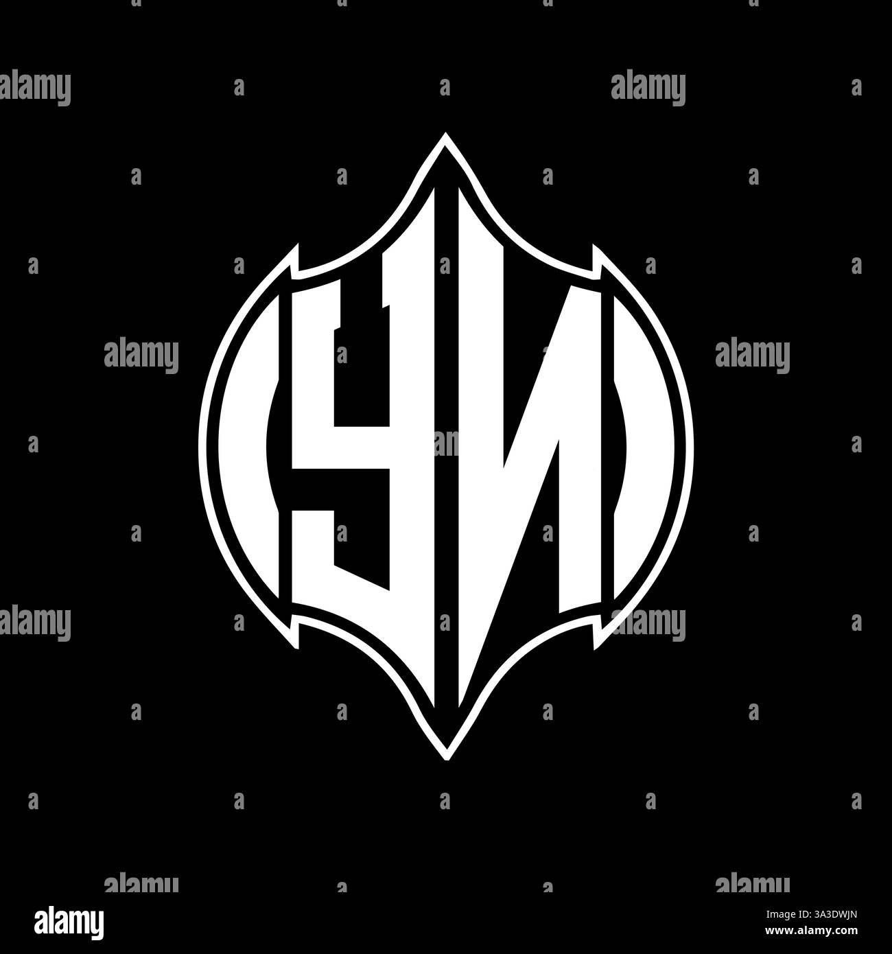 YN Unique modern flat abstract geometric initials vector letter logo design. Stock Vector