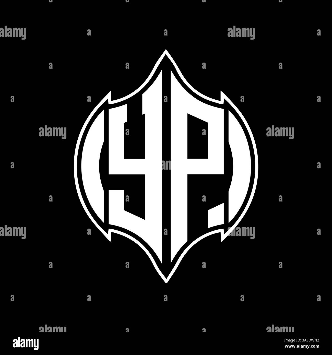 YP Unique modern flat abstract geometric initials vector letter logo design. Stock Vector