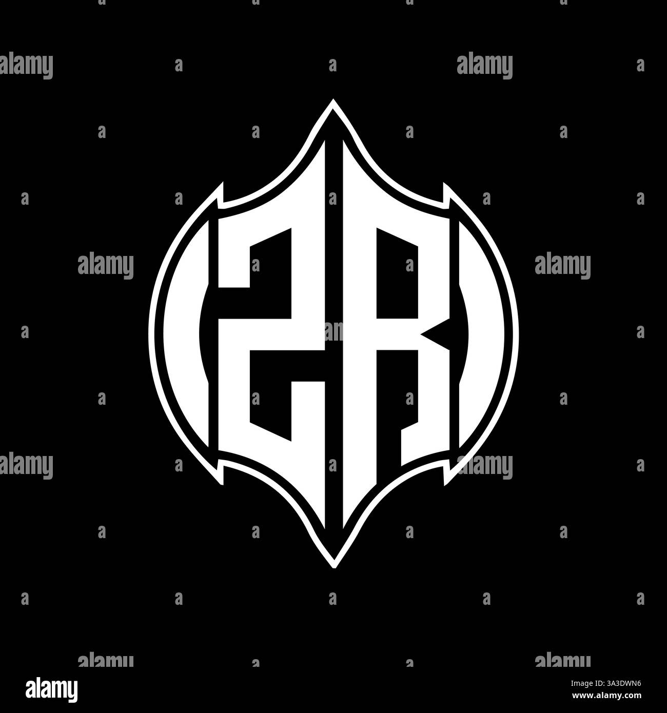 ZR Unique modern flat abstract geometric initials vector letter logo design. Stock Vector