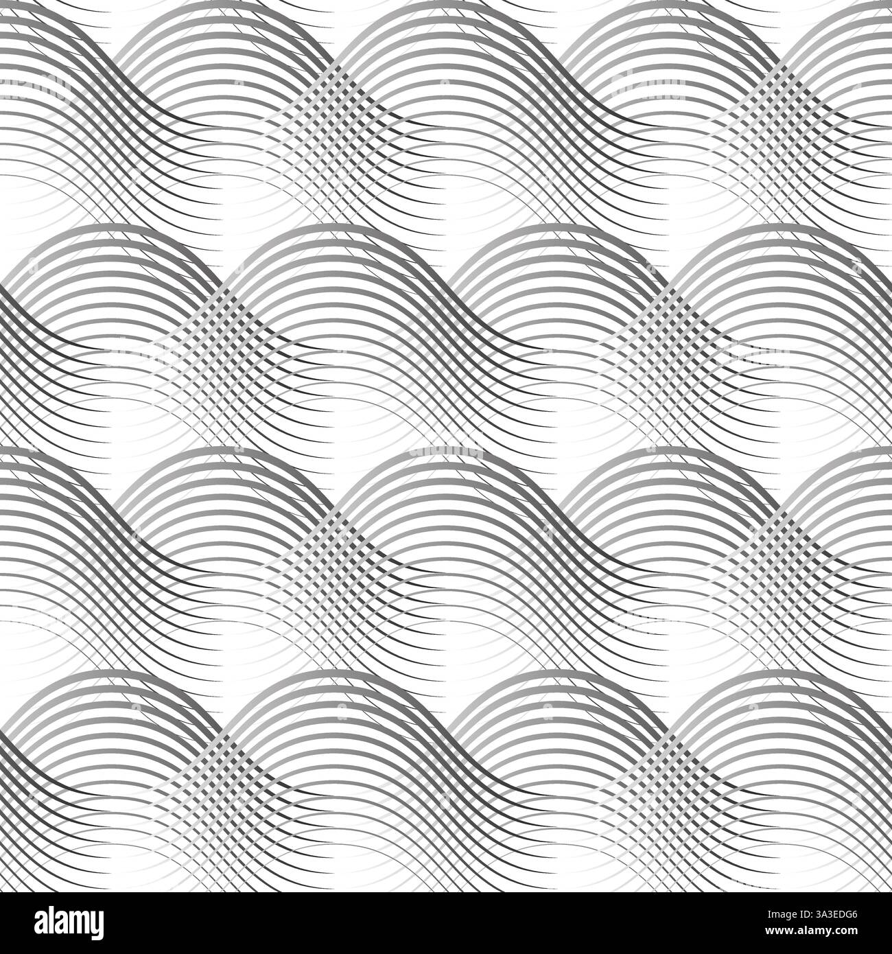 seamless geometrical pattern black waves on white background Stock ...