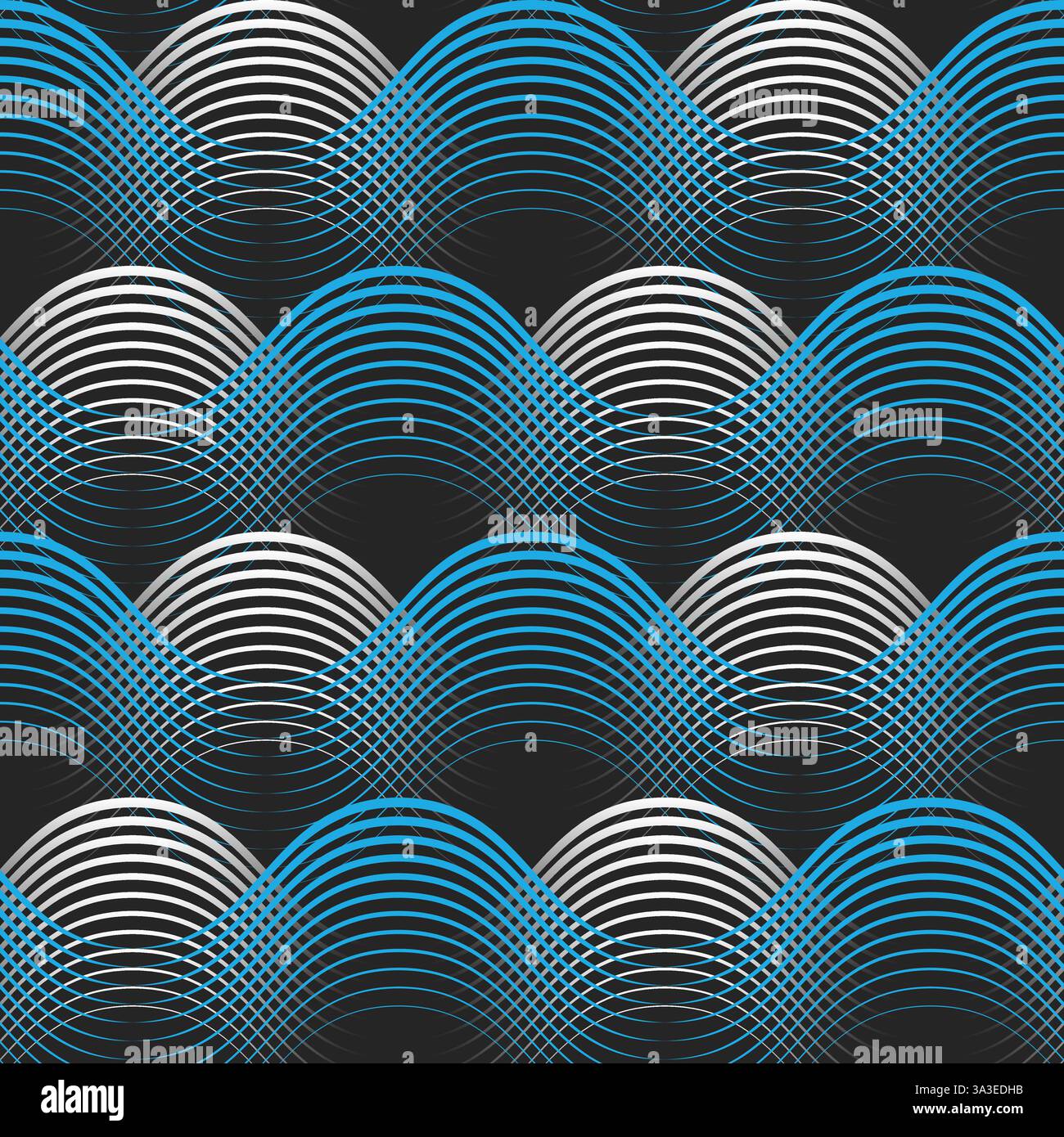 blue white geometrical lines seamless pattern Stock Vector