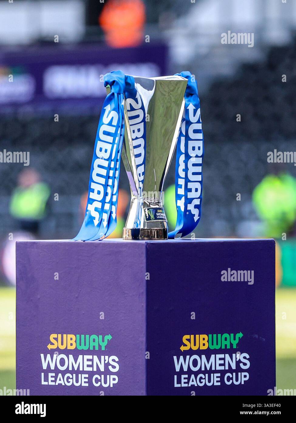 Derby, England, 15th March 2025 Trophy during the Subway Womens League Cup Final between