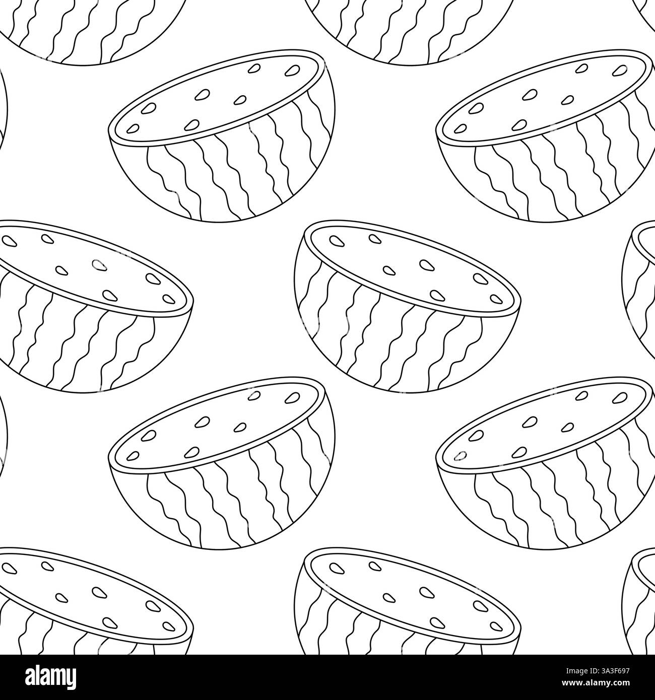 Unique pattern featuring sliced watermelons in a minimalist design for summer decorations Stock Vector