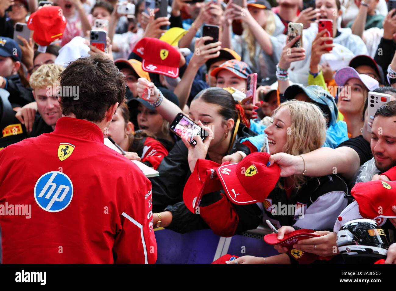 Charles Leclerc (MON) Ferrari with fans. 16.03.2025. Formula 1 World Championship, Rd 1