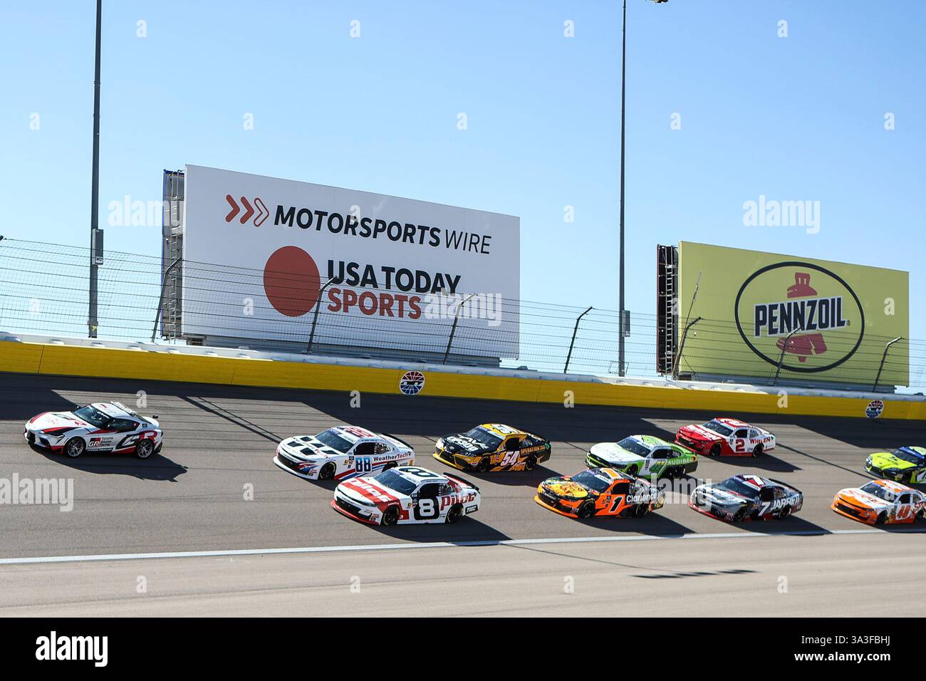 LAS VEGAS, NV - MARCH 15: The Toyota Supra pace car leads cars on the ...