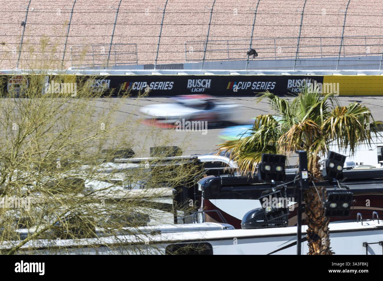 LAS VEGAS, NV - MARCH 15: Cars drive through into turn one during the ...