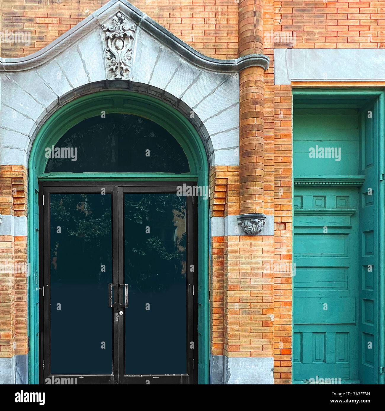 A bold arch and secret side door invite you into a layered story carved in brick, slate, and shadow. - Smartphone Captured Stock Image