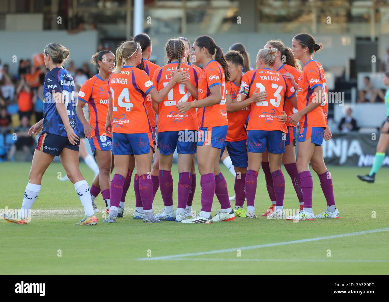 Brisbane, Australia, March 16th 2025 Tameka Yallop (13 Brisbane) celebrates teammates after