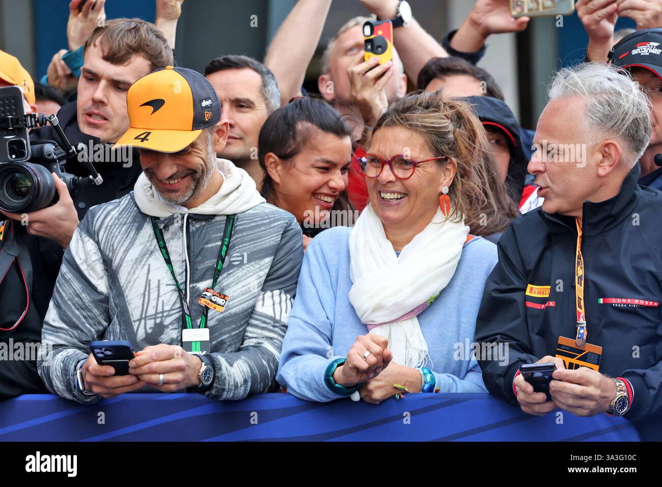 Adam Norris (GBR) and Cisca Wauman (BEL), father and mother of Lando ...