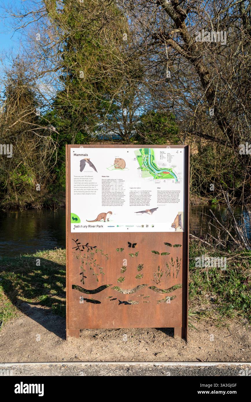 Nature park information board Stock Photo
