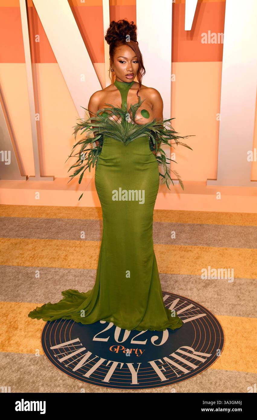 megan the stallion green dress Fashion Bomb Daily | @theestallion attended the #vanityfair Oscar's party  in a @houseofjmc green gown and @mateonewyork earrings, styled by  @ericarchibald