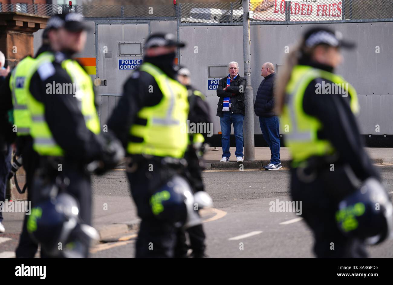Police Officers ahead of the William Hill Premiership match at Celtic ...