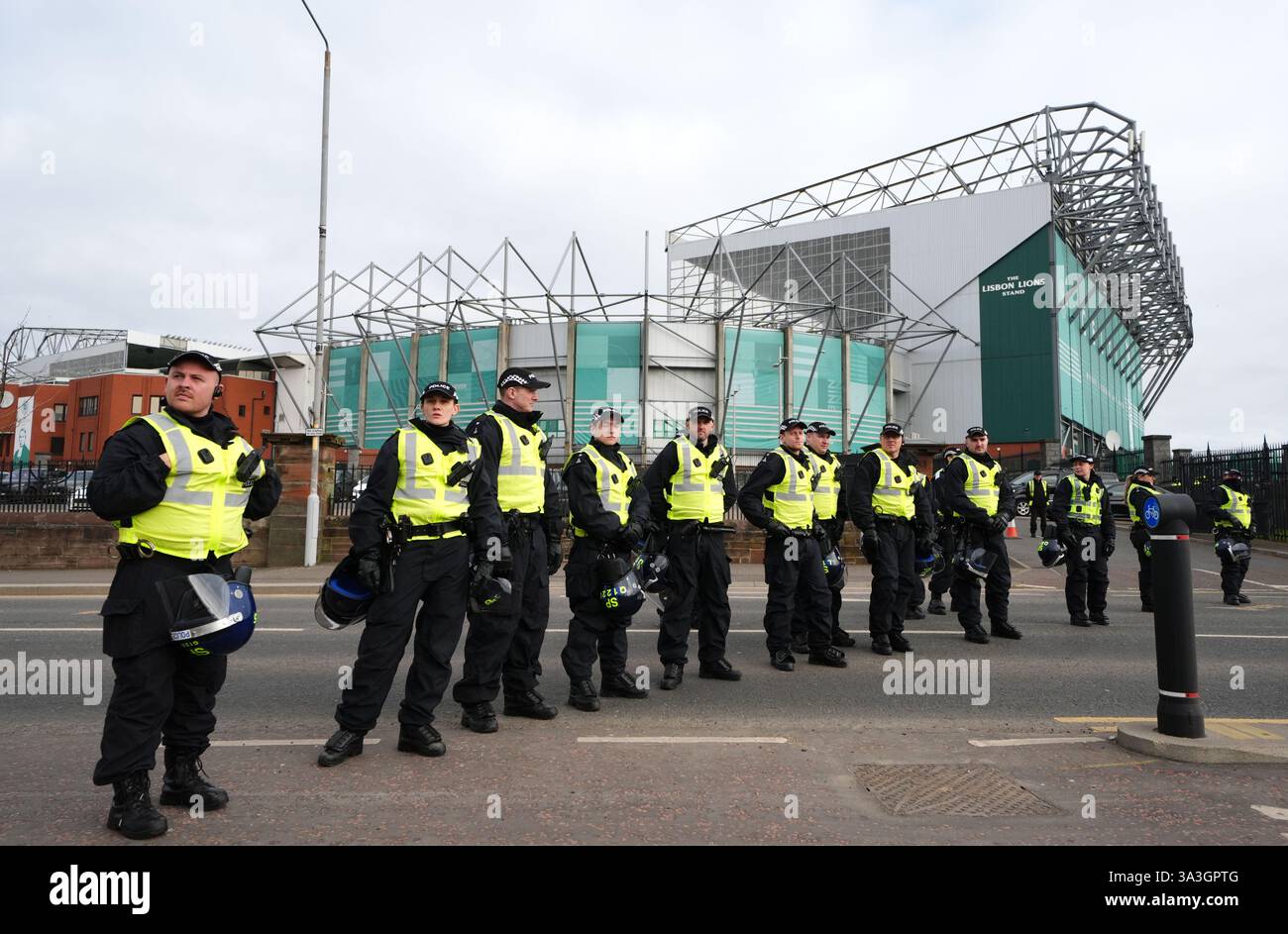 Police officers ahead of the William Hill Premiership match at Celtic ...