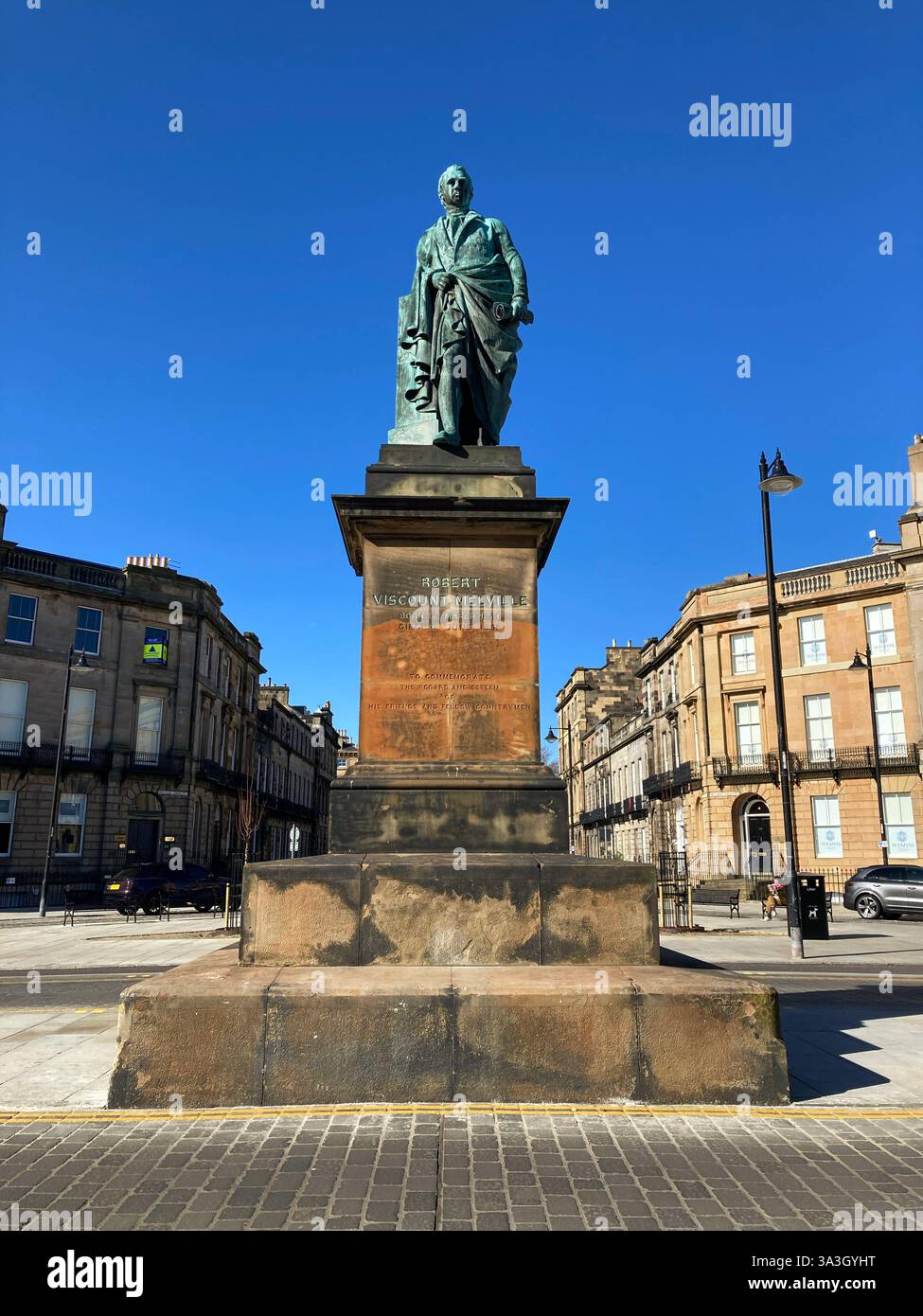 Robert Dundas 2nd Viscount Melville, 1771 – 1851, was a British statesman and politician, statue in Melville Street, Edinburgh Scotland - Smartphone Captured Stock Image