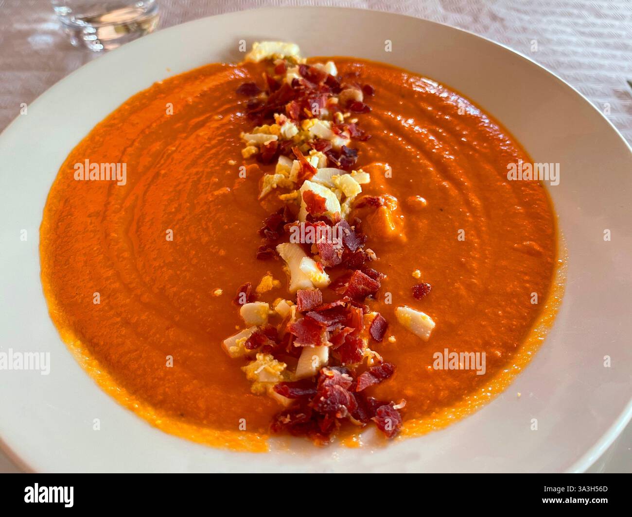 Salmorejo serving. Spain. - Smartphone Captured Stock Image