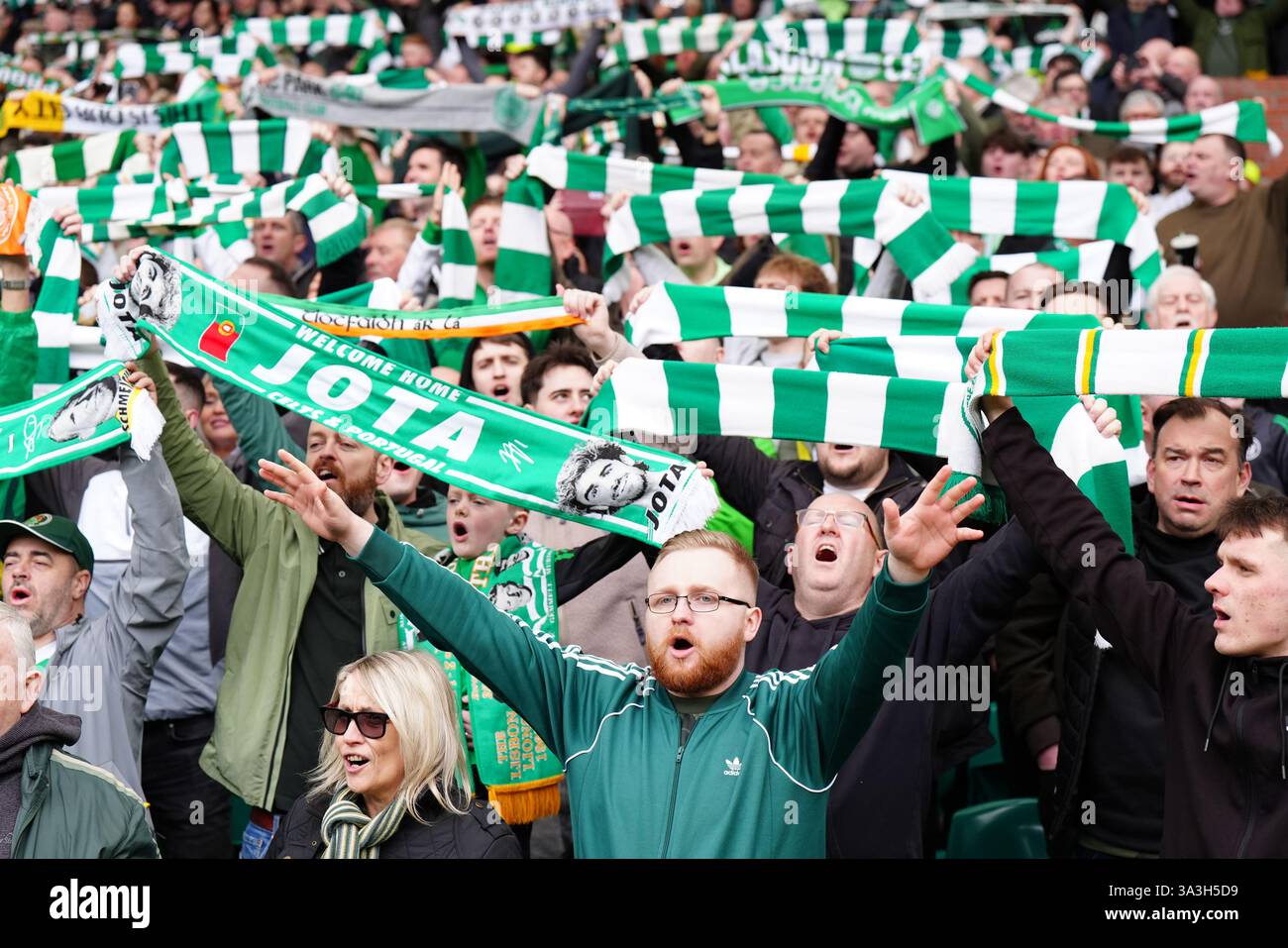 Celtic fans in the stands during the William Hill Premiership match at ...