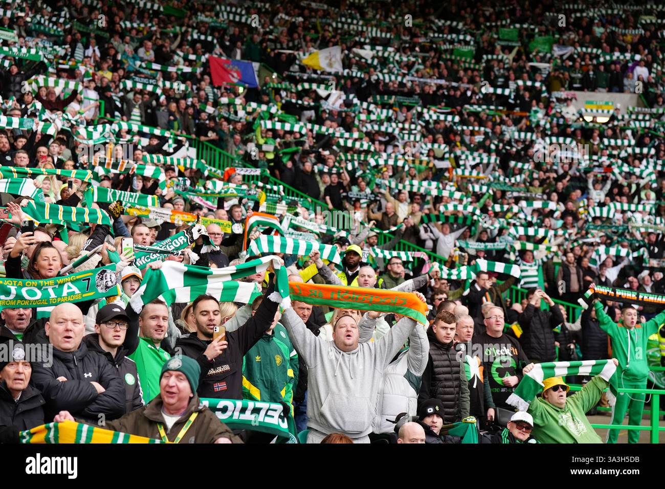 Celtic fans in the stands during the William Hill Premiership match at ...