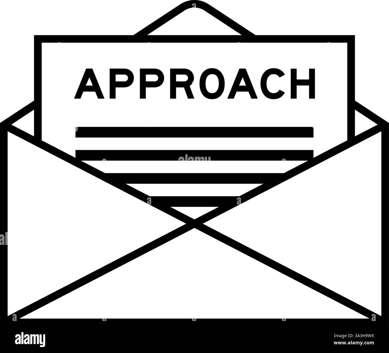 Envelope and letter sign with word approach as the headline Stock ...