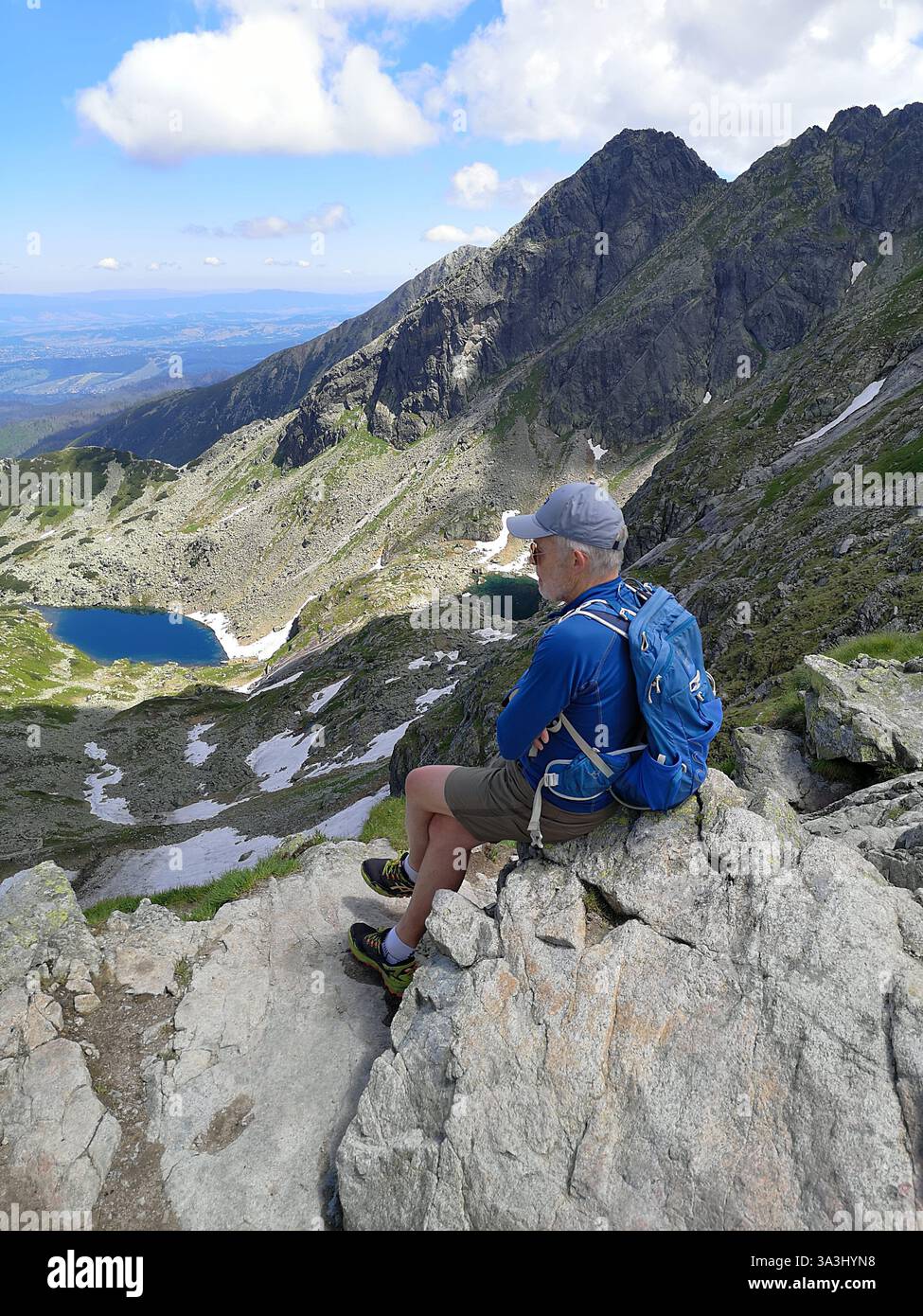Orla Perć mountain ridge which is found in the Tatra Mountains which straddle the border between Poland and Slovakia. Orla Perć means Eagle's Path. - Smartphone Captured Stock Image