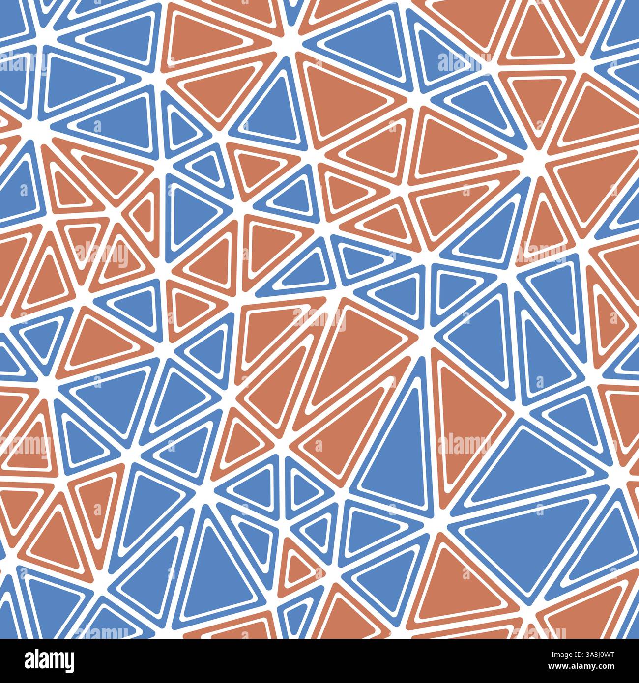 Triangles vector pattern. Rounded solid shapes in frames. Medium triangles size. Multiple colors style. Repeatable pattern. Stylish vector tiles. Stock Vector