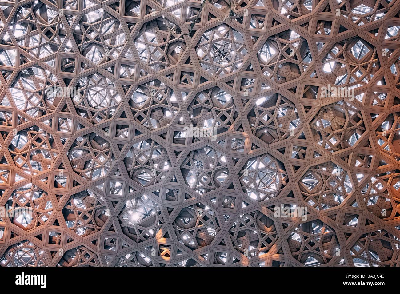 Pouvre Design 17 January 2025, Louvre museum Abu Dhabi, UAE: Intricate geometric ...