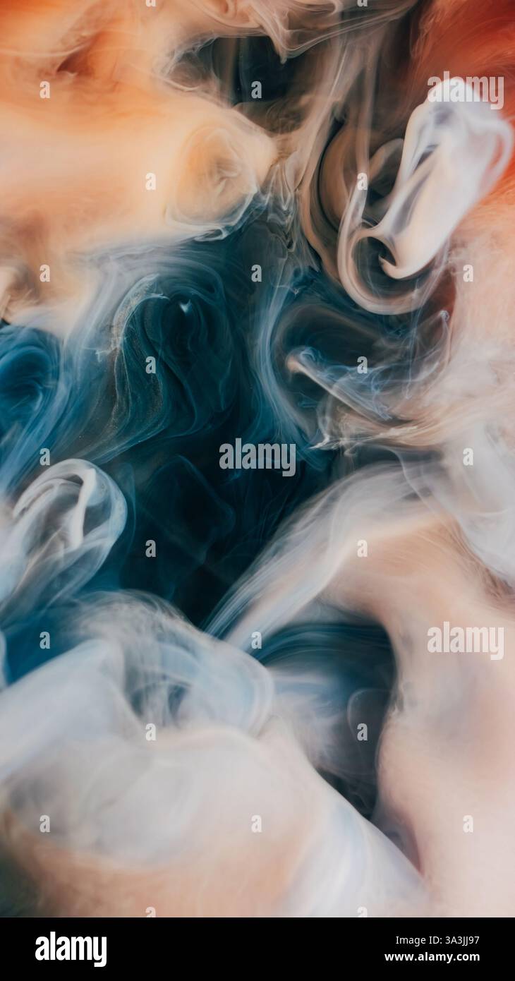 Colorful fume. Defocused flow. Mystic ink spill abstract liquid ...