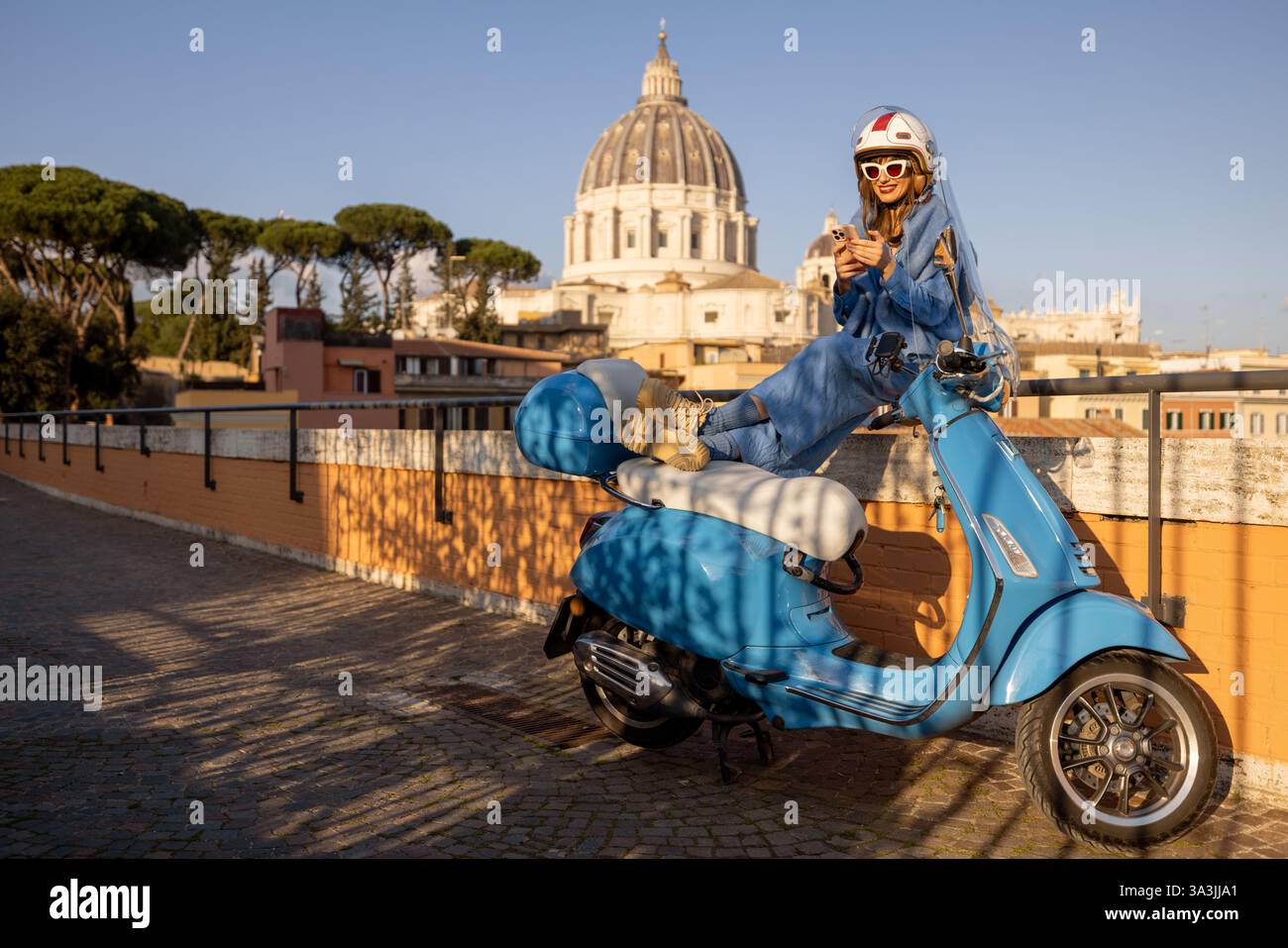 Rome Rode A fashionable traveler enjoys a scenic ride through Rome with St ...
