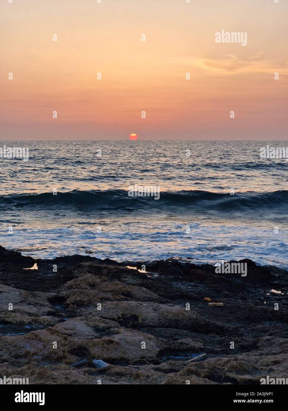 Sunset over Chlorakas Pafos Cyprus - Smartphone Captured Stock Image