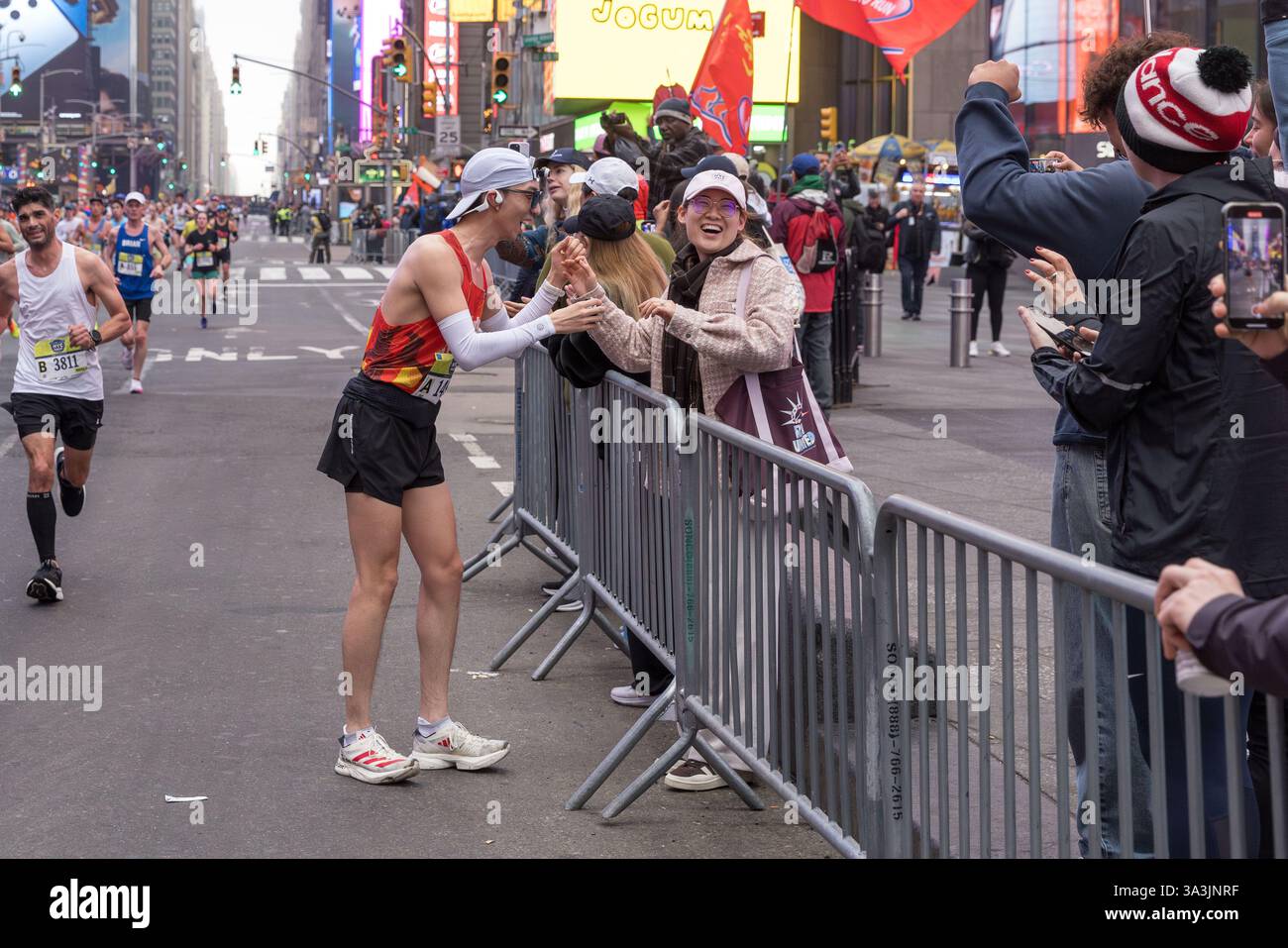 A marriage proposal in Times Square during the New York Half Marathon this Sunday, March 16