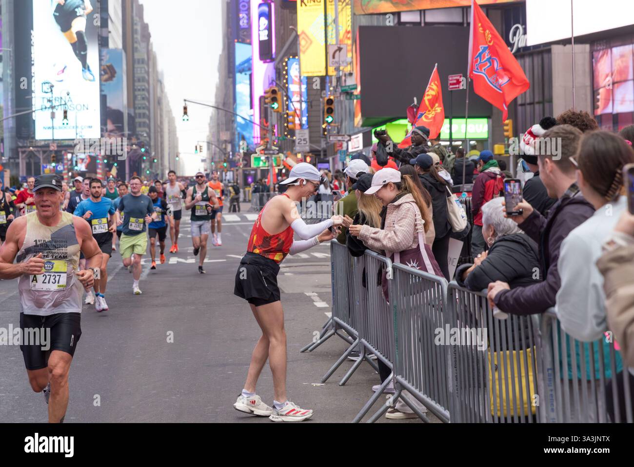 A marriage proposal in Times Square during the New York Half Marathon this Sunday, March 16